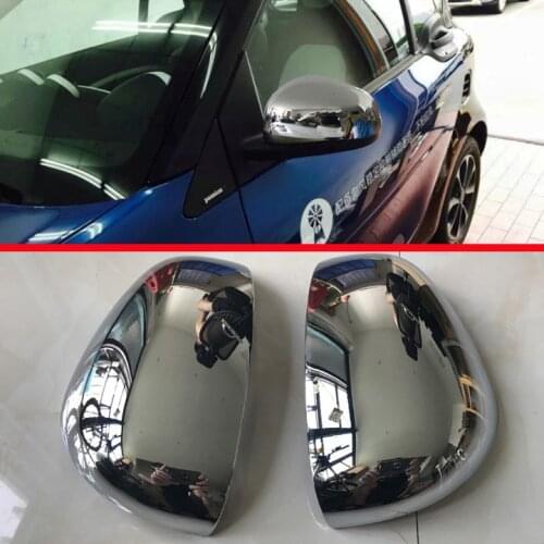 ABS Chrome Car Side Mirror Cover Trim Rear View Cap Overlay Molding Garnish For Mercedes Benz Smart Fortwo 2015 2016 2017