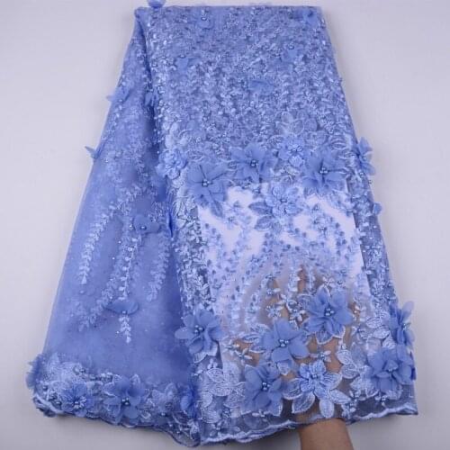 Latest African Mesh Laces Fabrics Embroidered African Guipure French Cord Lace Fabric With Beads 2019 African French Net Lace