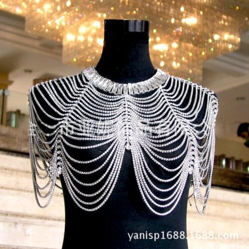 New luxurious Beautiful bridal shoulder chains noble wedding body jewery full rhinestone women shoulder straps