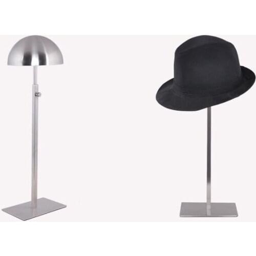 Wholesale 10pcs Hat display stand stainess steel cap display rack adjustable metal men womens wig hairpiece holder showing prop