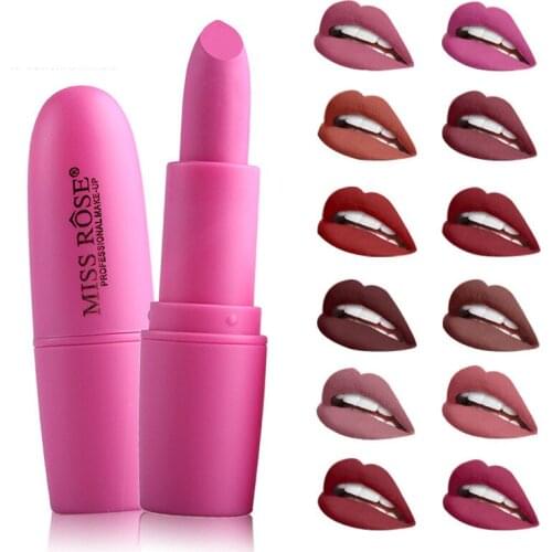 Pink Lipstick Matte Bullet Lipstick Cosmetic Makeup Lipstick Brighten Skin Colour помада для губ матовая maquillage femme