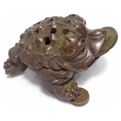 Handmade Red copper Mini Incense Burner Toad Boutique Tea Accessories Creative brass tea pet three-legged Chinese Tea Culture