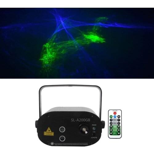 Sharelife Mini Green Blue Hypnotic Aurora DJ Laser Light Mixed RGB LED Remote Control Home Gig Party Show Stage Lighting SL200GB