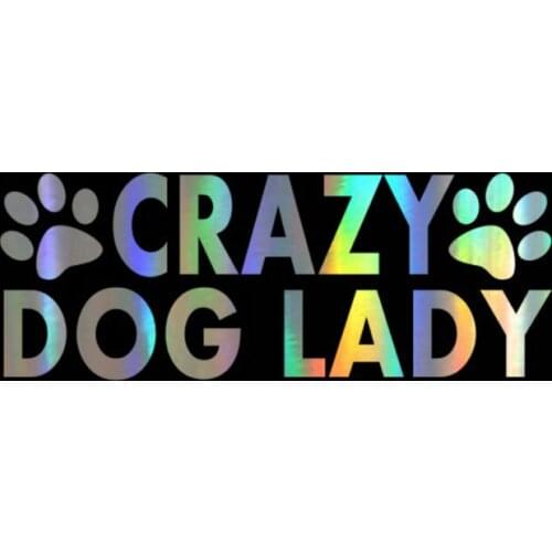 Car Sticker 3D 14cm*5.5cm Text Crazy Dog Lady Fashion Funny Stickers and Decals Creative Vinyl Car Styling