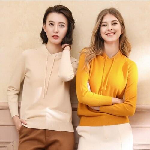 New Fashion Hooded Knitted Sweatshirt Women Solid Long Sleeve Autumn Winter Hoodies Plus Size Loose Casual Streetwear Hoody