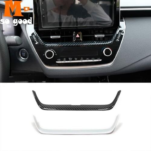 2019 2020 for Toyota Corolla E210 Car ABS Matte/ Carbon Fibre Navigation Strip Cover Trim Frame Car Styling Sticker Accessories