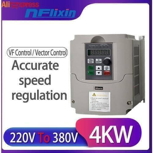 CoolClassic VFD Inverter 5.5KW 220V in and 380V out single phase 220V household electric input and Real Three-phase 380V output