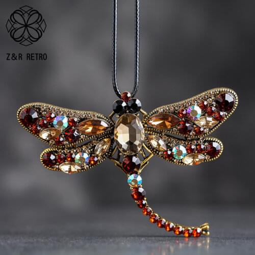 Vintage Jewelry Crystal Beads Pendant Suspension Rope Chains Choker Long Necklace for Women Wholesale Jewellery Hotsale 2020 New