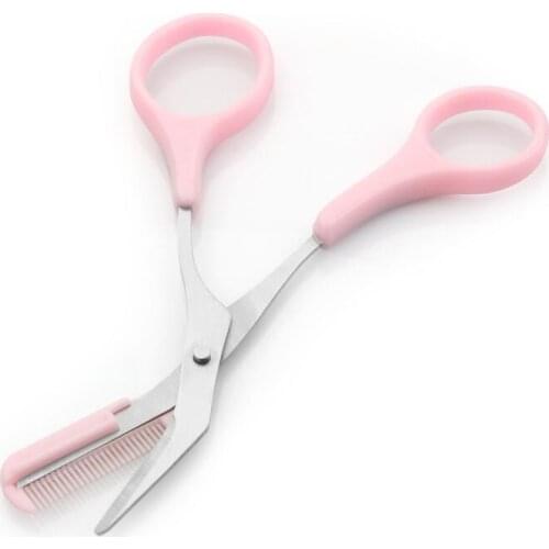 1pcs Eyebrow Trimmer Scissors Comb Eyelash Hair Scissors Clips Shaping Eyebrow Razor Grooming wenkbrauw trimmer