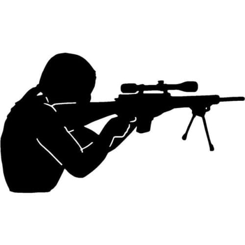 17.7*10.2CM Personality Standard Military Shooter Shooting Car Stickers Fun Reflective Vinyl Decals Black/Silver C7-0076