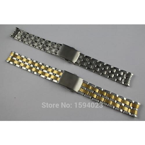 19mm T033410A New Watch Parts Stainless steel bracelet strap Gold plating Watch Bands For T033 Free Shipping