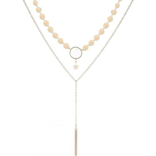 2020 Popular Fashion Girl Necklace Sexy Simple Street Shooting Handmade Sequins Star Tassel Clavicle Necklace Women The Whitcher