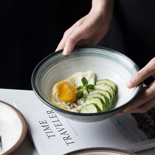 2021 Porcelain Large Salad Serving Bowl Noodle Salad Soup Pasta Decorative Bowls for Kitchen Dinnerware Serving Bowls