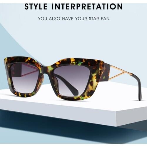2021 New Sunglasses Big Frame Cat Eye 1924 Decorative Female European and American Personality Street Shooting Uv400