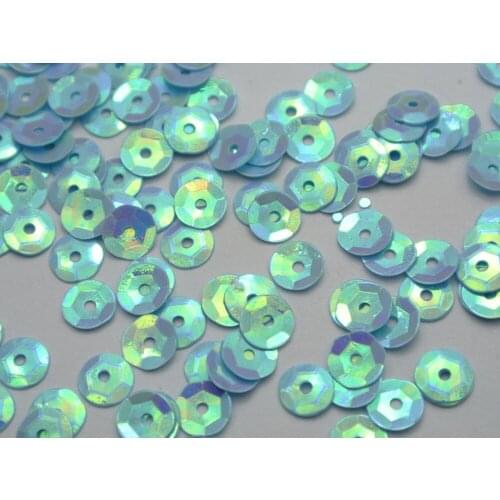 5000 Blue AB 6mm CUP round loose sequins Paillettes sewing Wedding craft