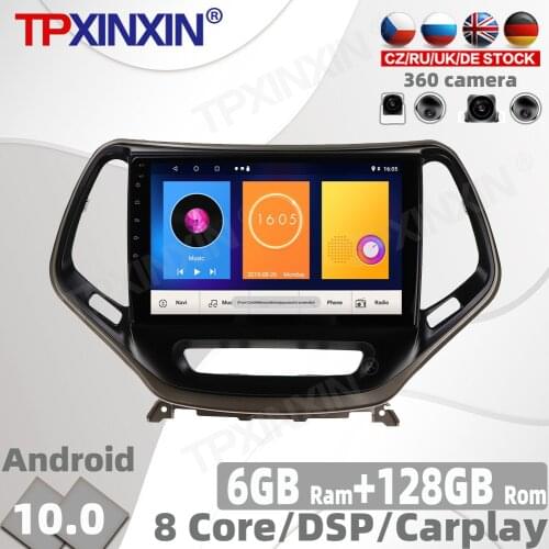 128GB Android 10.0 For JEEP Cheroki 2014 - 2018 Car Radio Multimedia Video Player Navigation GPS Accessories Auto 2din no DVD
