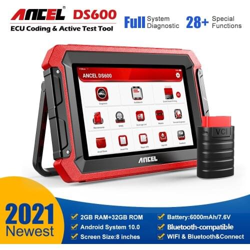Ancel DS600 OBD2 Automotive Scanner Full System TPMS DPF Airbag Oil Reset Active Test ECU Coding Engine OBD 2 Diagnostic Tools