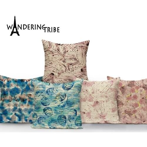 Conch Cushions Cases Home Marine Decoration Pillow Covers Streak Pillow Covers Decor Linen 45x45cm Custom Cushion Photo Cases