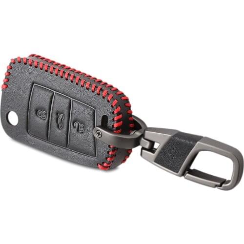 Car Key Case Cover For Volkswagen VW Polo Golf 7 MK7 Tiguan passat For Skoda Octavia Kodiaq Karoq For Seat Ateca Leon Key Bag