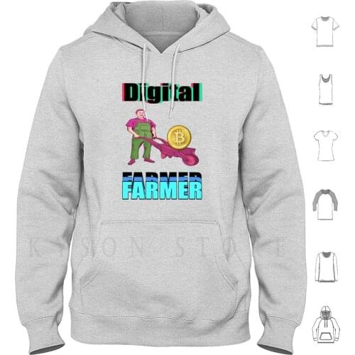 Bitcoin Mining Farmer Crypto Blockchain Currency Ethereum Litecoin Ripple Nem Stellar Hoodie Long Sleeve Bitcoin