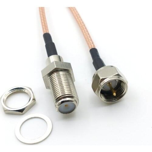 10pcs Cable RG179 coaxial cable F Type Male to F Female Jack Bulkhead 75ohm RF Adapter Pigtail Cable