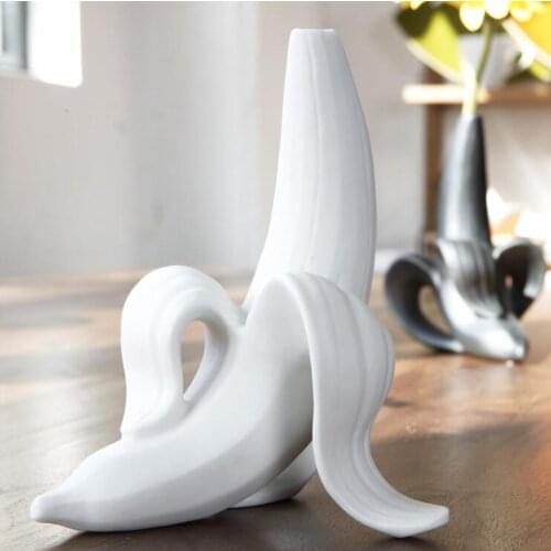 Ins Creative Ceramic Home Golden Banana Decoration Vase Decoration Living Room Flower Arrangement Dry Vase Decoration