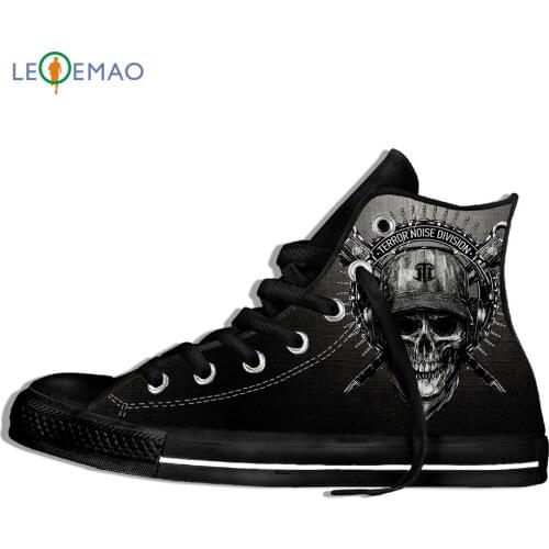 Custom Logo Image Printing Sneakers Latest Cartoon Jolly Roger Skull & Crossbones Pirate Flag Canvas Zapatos De Mujer