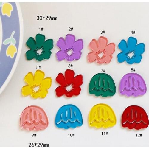 Hand-drawn illustration line tulip flower leaves Ackley pendant diy hand accessory earring accessories material