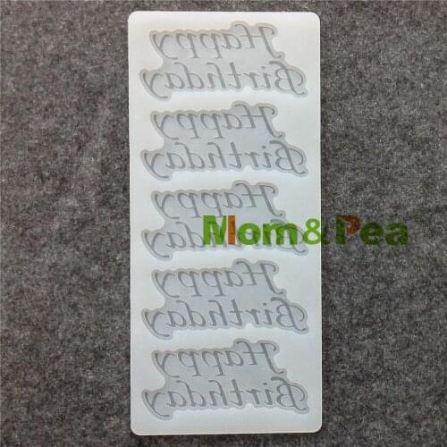 Mom&Pea CX066 High Quality Happy Birthday Shaped Silicone Mold Chocolate Mold Cake Decoration