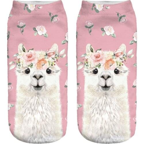 3D Printing Happy Alpaca Female Socks Adult Invisible Socks Magic Cool Sheep Ankle Socks 3d Printing Art Sock Novelty Gift #T1P