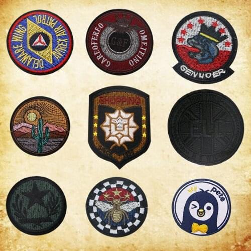 Prajna Van Gogh Parches Camp Embroidery Patches for Clothes Iron On UFO Patches For Clothing DIY Stripes Mountain Wave Stickers