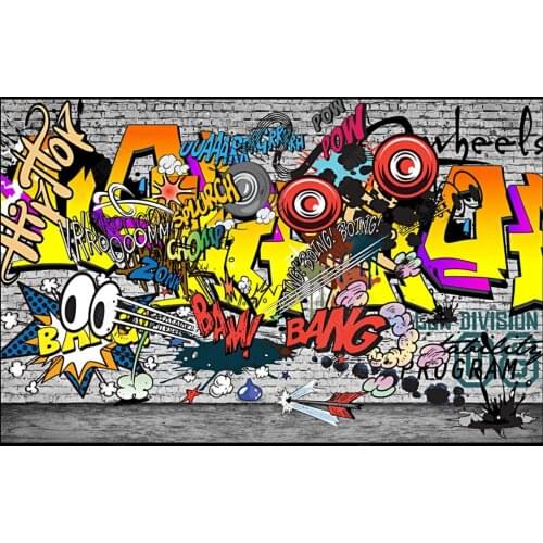 Custom photo wallpaper for walls 3 d murals Modern European and American trend street graffiti KTV bar background wall papers