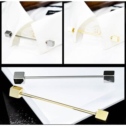 Simple Mens Collar Pins British French Shirt Business Banquet Party Suit Tie Accessories High Quality Copper Mens Jewelry Gifts