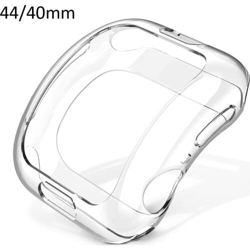 Transparent Soft TPU Frame Cover For Apple Watch 44mm 40mm Case iWatch Series 4 Clear Silicone Case Shell