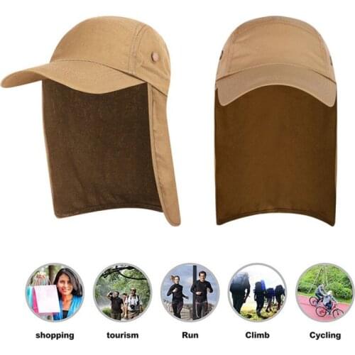 Waterproof Sunshade Folding Mesh Sports Hat Adjustable Fishing Cap with Ear Neck Flap Cover