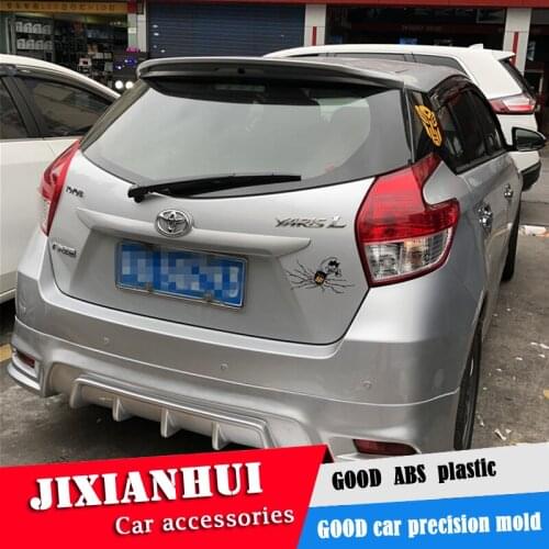 For Yaris Spoiler 2014-2017 Toyota Yaris JSDL Spoiler ABS plastic Material Car Rear Wing Color Rear Spoiler