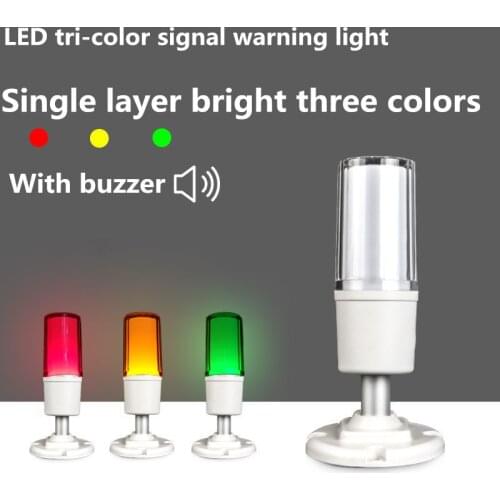 Led 3 colors in 1 layer Indicator Light 220V Intelligent Warning Light Workshop Machines Signal Alarm Caution Safety Tower Lamp