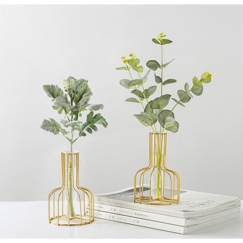 Iron Frame Vase Nordic Simple Flower Stand Home Aesthetic Decoration Ornament Nordic Décoration Home Adornos Para Casa