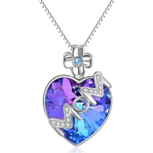 WANGAIYAO2021 New Fashion Mothers Day Gift Flower Heart-shaped Color Inlaid Zircon MOM Necklace Holiday Jewelry Gift