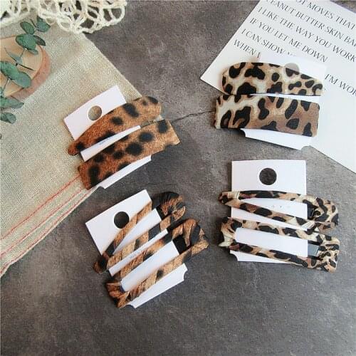 2PCS/Set Fashion Print Leopard Hairpins Girls Barrettes Hairband Hair Clip Clamp Jewelry Styling Tools Women Hair Accessories