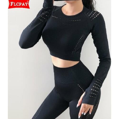 Women High Waisted Tummy Control Stretch Seamless Leggings Yoga Sports Workout Gym Running Tights Long Sport Crop Tank Top