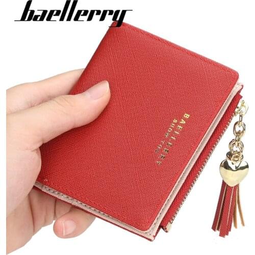 Tassel Women Short Wallet Made Of Leather Hasp Bifold Small Bank Card Holder With Zipper Coin Purse Top Quality Female Money Bag