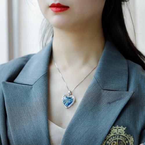 GEMS BALLET 925 Sterling Silver "I Love You Forever"Heart Inside Heart Endless Womens Pendant Necklace Natural Mystic Quartz