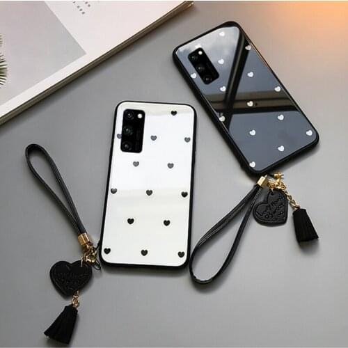 For Case & Free Strap Small Heart Glass Hard protection phone Cover iphone 11 phone cases iphone 11 case iphone 11 phone case