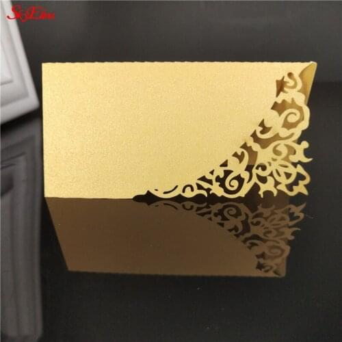 10/50/100pcs Pearlescent Lace Name Place Cards Wedding Decoration Table Name Message Greeting Card Event Party Supplies 5Z