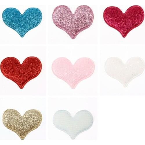 Yundfly 10pcs Fashion Glitter Love Heart Shape Hair Accessories for DIY Baby Girls Headband Kids Hairband