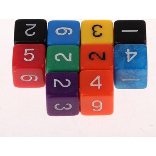 16mm 1-6 Dices Set Colors D6 Die For RPG Game Accessory