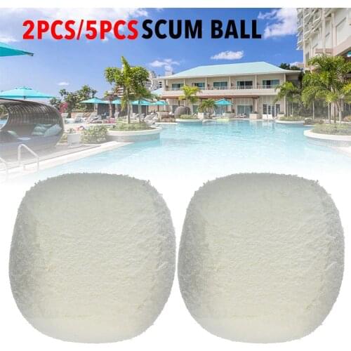 2/5pcs Swimming Pool Cleaner Eliminating Reusable Scum Ball Outdoor Backyard Swimming Pool Spa Fiber Scum Ball
