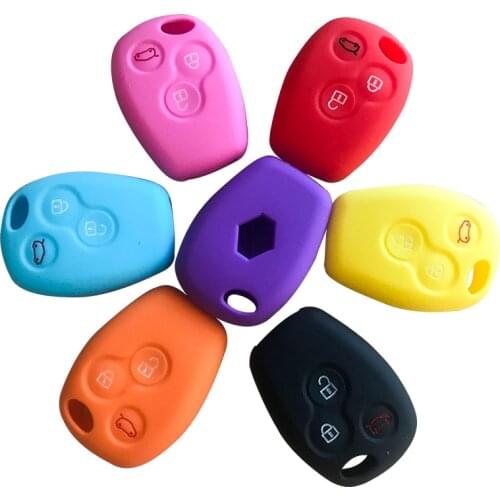 For Renault Duster Logan Fluence Clio Vivaro Master Traffic 3 Button Silicone Rubber Car Key Shell Cover Case Protector