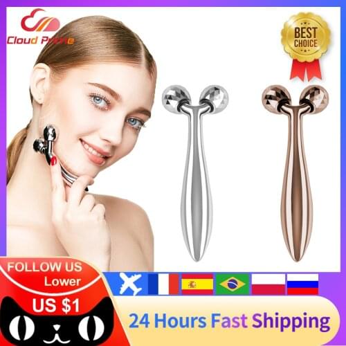 Cloud Prime 3D Roller Massager Y Shape 360 Rotate Thin Face Body Shaping Relaxation Wrinkle Remover Facial Massager Tool